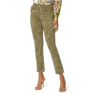 NYDJ Slim Sheri Floral Print Silhouette Ankle Crop Jeans Lift Tuck Technology 12